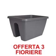 OFFERTA 3 FIORIERA BARCELONA FLOWER BRIDGE 40CM ANTHRACITE