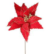 Stella Natale di Velluto 39x50h cm Rosso/Oro