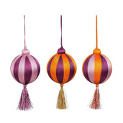 Mica Decorations Palline natalizie con nappina 8 cm, viola/lilla/arancione Assortite