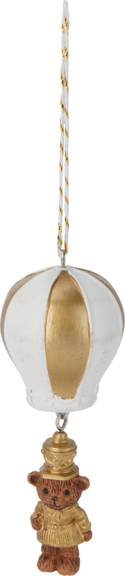 decorazione natalizia appendibile Mongolfiera con Orso Natalizia 11cm modello assortito Marroni