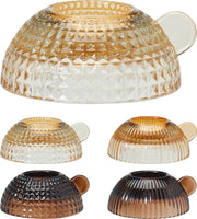 Porta Candele in Vetro Trasparente bianco/nero assortito 10x3cm