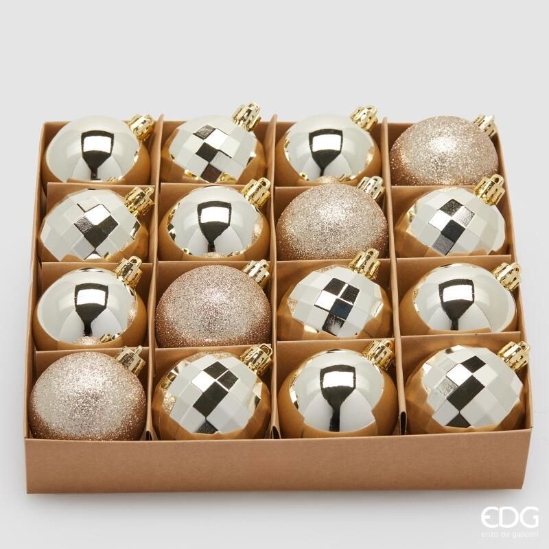 Confezione 16 Palline di natale D.6 Champagne