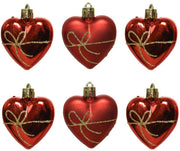 OFFERTA 6 CUORI NATALIZI LUCIDO/OPACO DA APPENDERE ASSORTITI