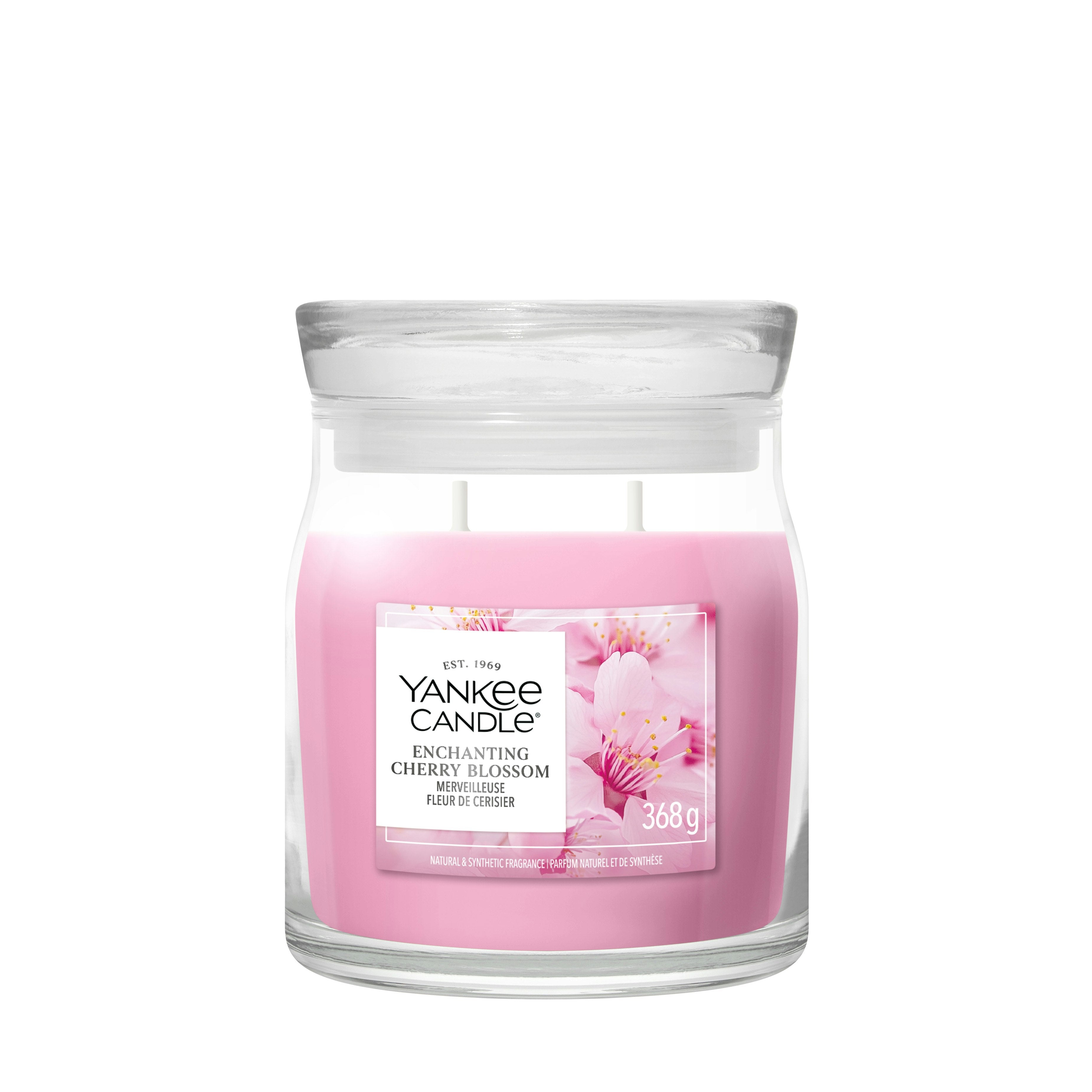 Candela media Enchanting Cherry Blossom 368g Rosa Yankee Candle