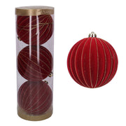 3 Palline di Velluto D.15 cm Bordeaux