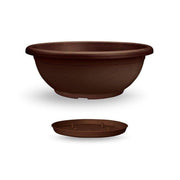 Vaso ciotola da giardino Naxos con sottovaso D 40 cm bronzo VECA