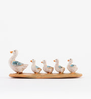 FAMIGLIA DI ANATRE 12CM IN RESINA PER PRESEPE