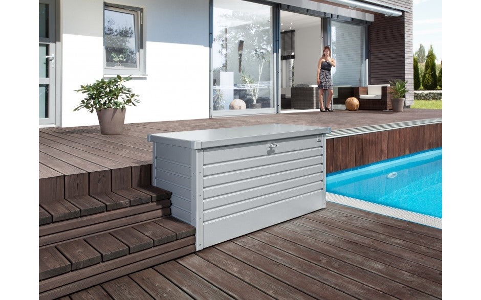 BAULE DA ESTERNO 130CM GRIGIO QUARZO METALLIZZATO