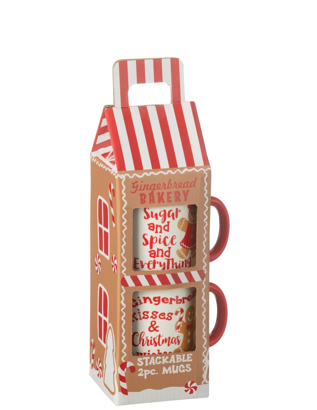 Set 2 Tazze in Ceramica in Scatola Regalo 12x9.1x30 cm Rosso