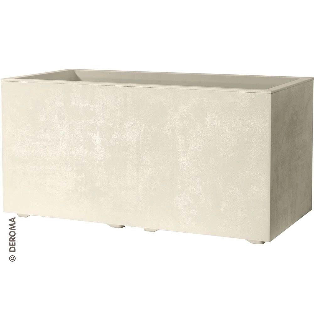 Fioriera rettangolare con riserva d’acqua Millenium R, 98,5x37,2x40 cm, bianco perla
