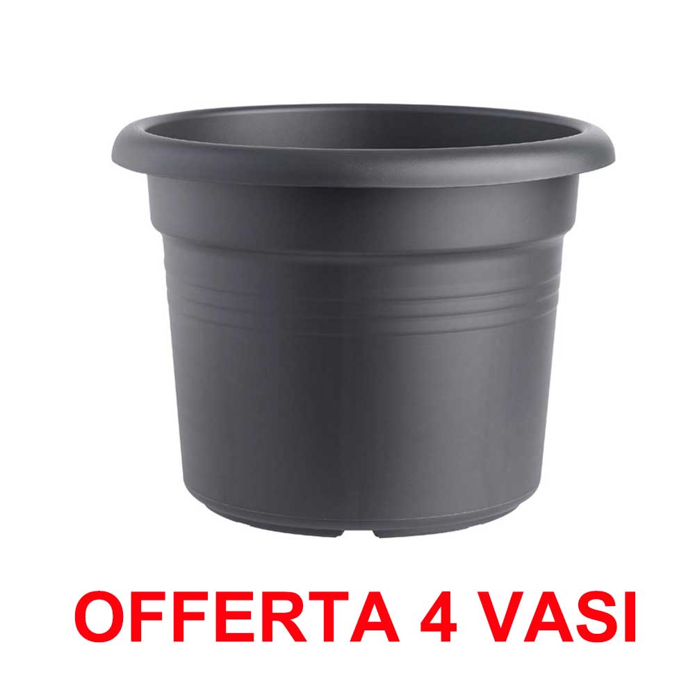 OFFERTA 4 VASO GREEN BASICS CILINDER 30CM LIVING BLACK
