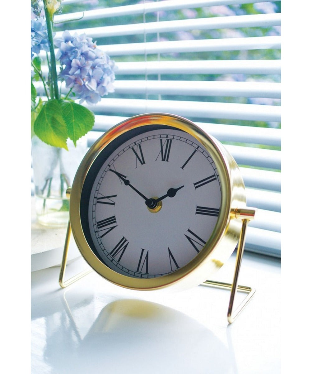 OROLOGIO DA TAVOLO IN METALLO ORO 16CM