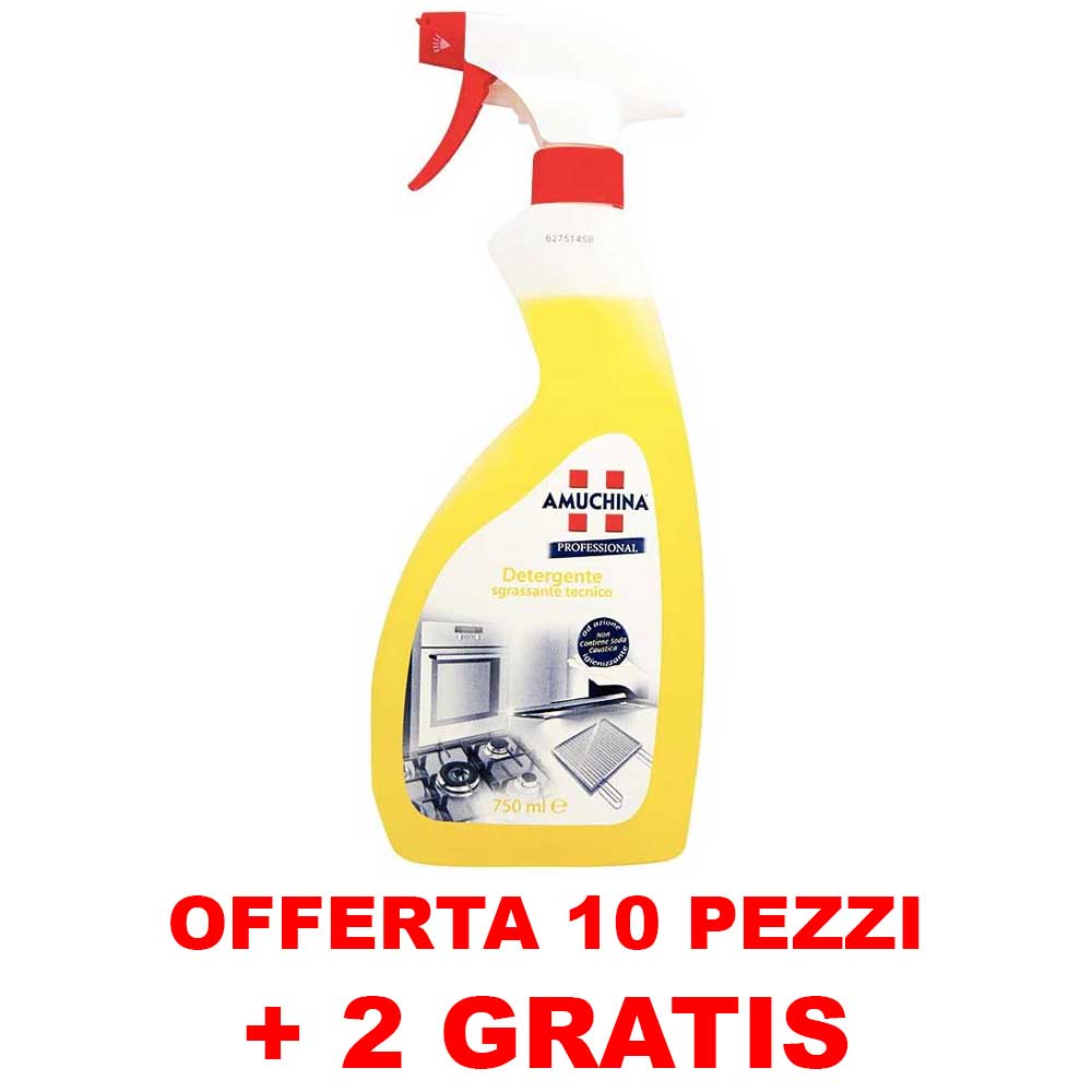 OFFERTA 10+2 GRATIS DETERGENTE SGRASSANTE TECNICO 750ML AMUCHINA (2 GRATIS)