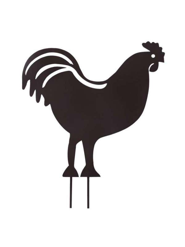 PICCHETTO DECORATIVO A FORMA DI GALLO METALLO 43X42.5 CM