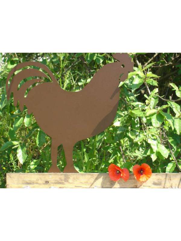 PICCHETTO DECORATIVO A FORMA DI GALLO METALLO 43X42.5 CM