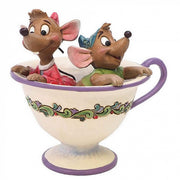 Figurina Cenerentola Jaq e Gus in Tazza da Tè 12cm Enesco Disney Traditions Jim Shore