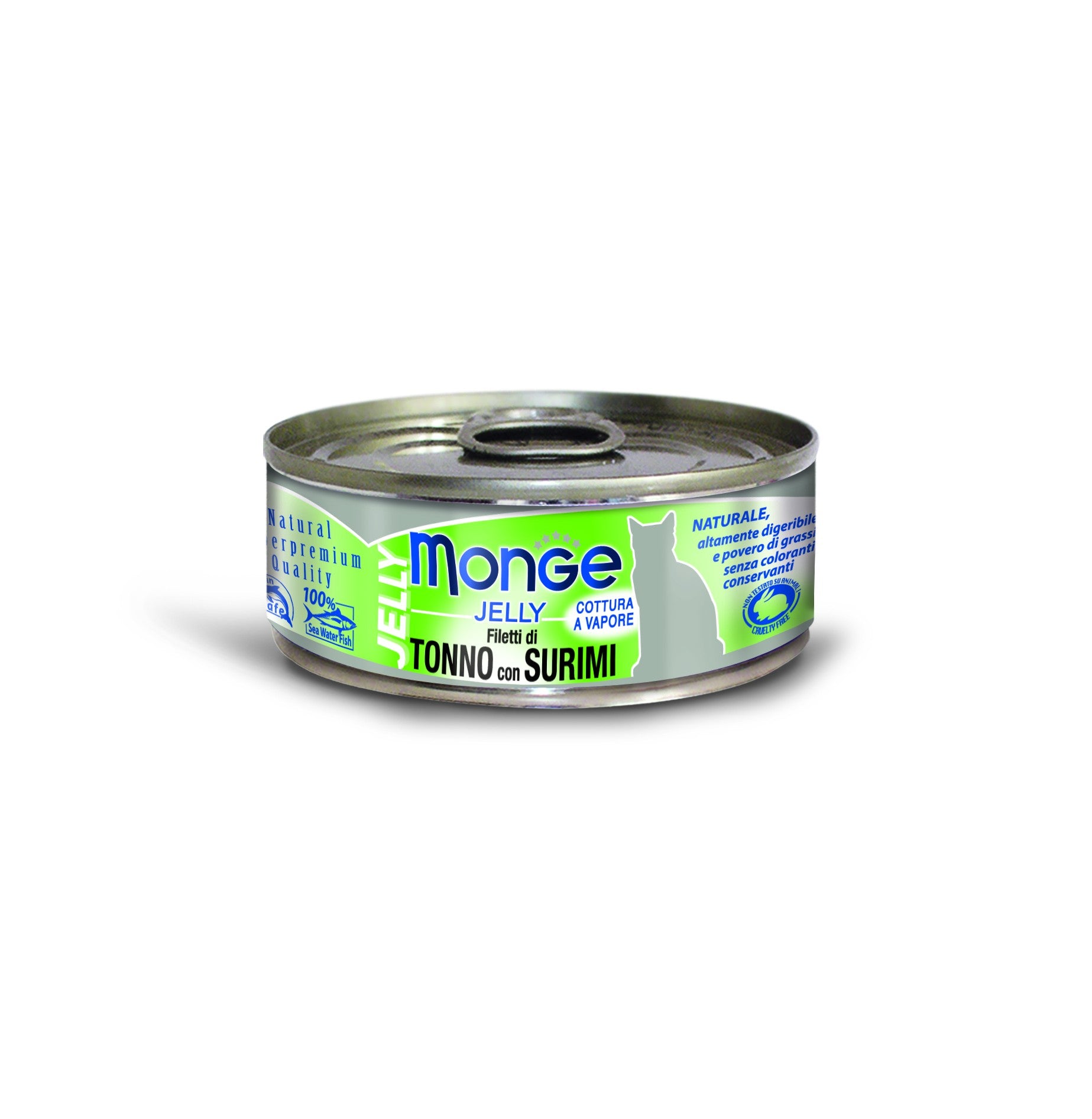MONGE SCATOLETTA CIBO UMIDO GATTO TONNO CON SURIMI IN JELLY 80GR