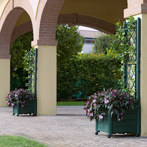 FIORIERA QUADRA ITALIA CON SPALLIERA 43X43X142CM COLORE A SCELTA