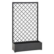 FIORIERA IN METALLO CON TRALICCIO 90X32XH150CM ANTRACITE