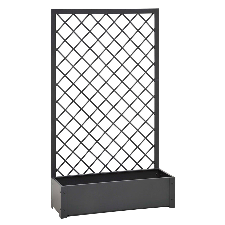 FIORIERA IN METALLO CON TRALICCIO 90X32XH150CM ANTRACITE