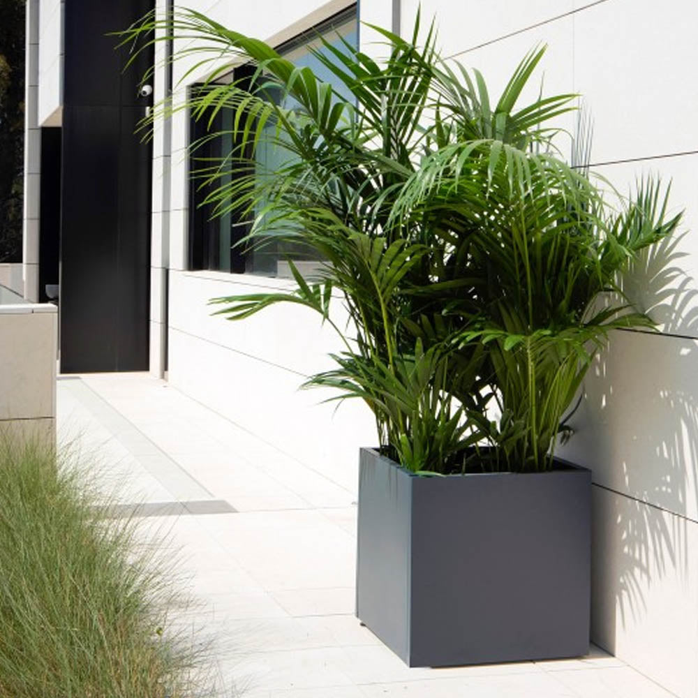 FIORIERA CUBO "PLANTER CUBE 70" IN METALLO 70X70X70CM ANTRACITE
