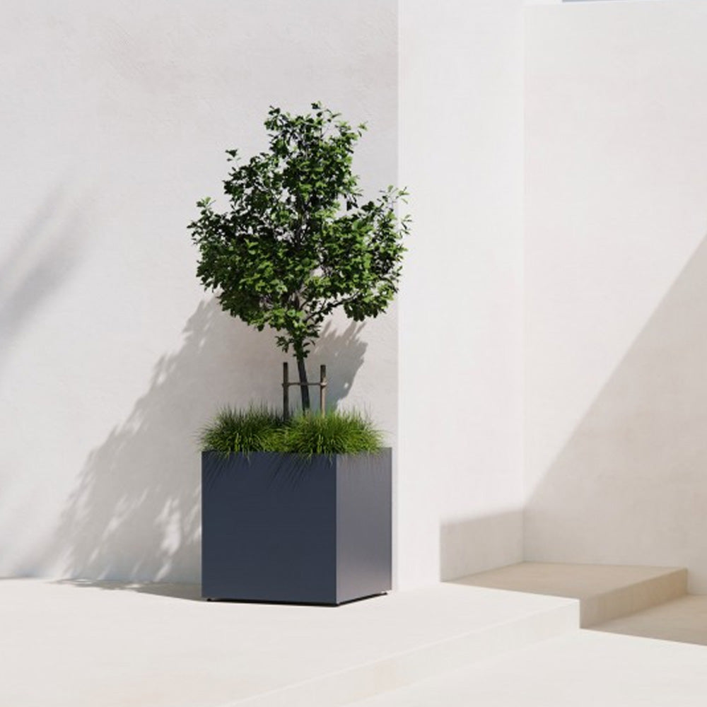 FIORIERA CUBO "PLANTER CUBE 80" IN METALLO 80X80X80CM ANTRACITE