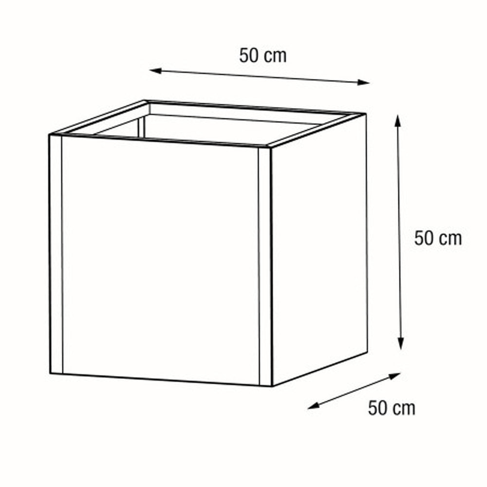 FIORIERA CUBO "PLANTER CUBE 50" IN METALLO 50X50X50CM ANTRACITE
