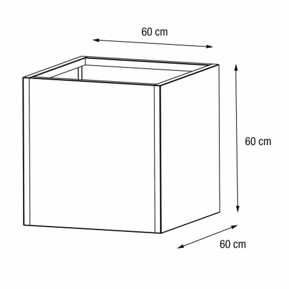 FIORIERA CUBO "PLANTER CUBE 60" IN METALLO 60X60X60CM ANTRACITE