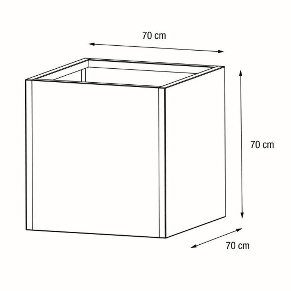 FIORIERA CUBO "PLANTER CUBE 70" IN METALLO 70X70X70CM ANTRACITE