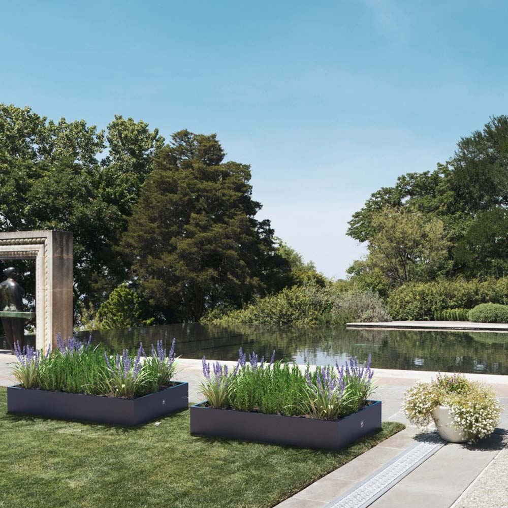 FIORIERA BASSA "PLANTER EDGE" IN METALLO 150X100X25CM ANTRACITE