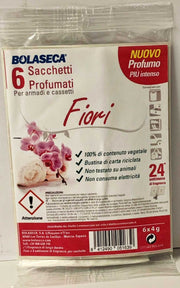 6 SACCHETTI PROFUMATI FIORI PER ARMADI E CASSETTI