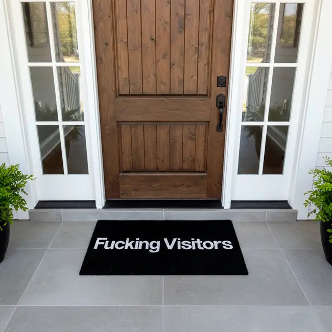 Zerbino in Fibra di Cocco "Fucking Visitors" 70x40cm Nero Fisura