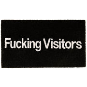 Zerbino in Fibra di Cocco "Fucking Visitors" 70x40cm Nero Fisura
