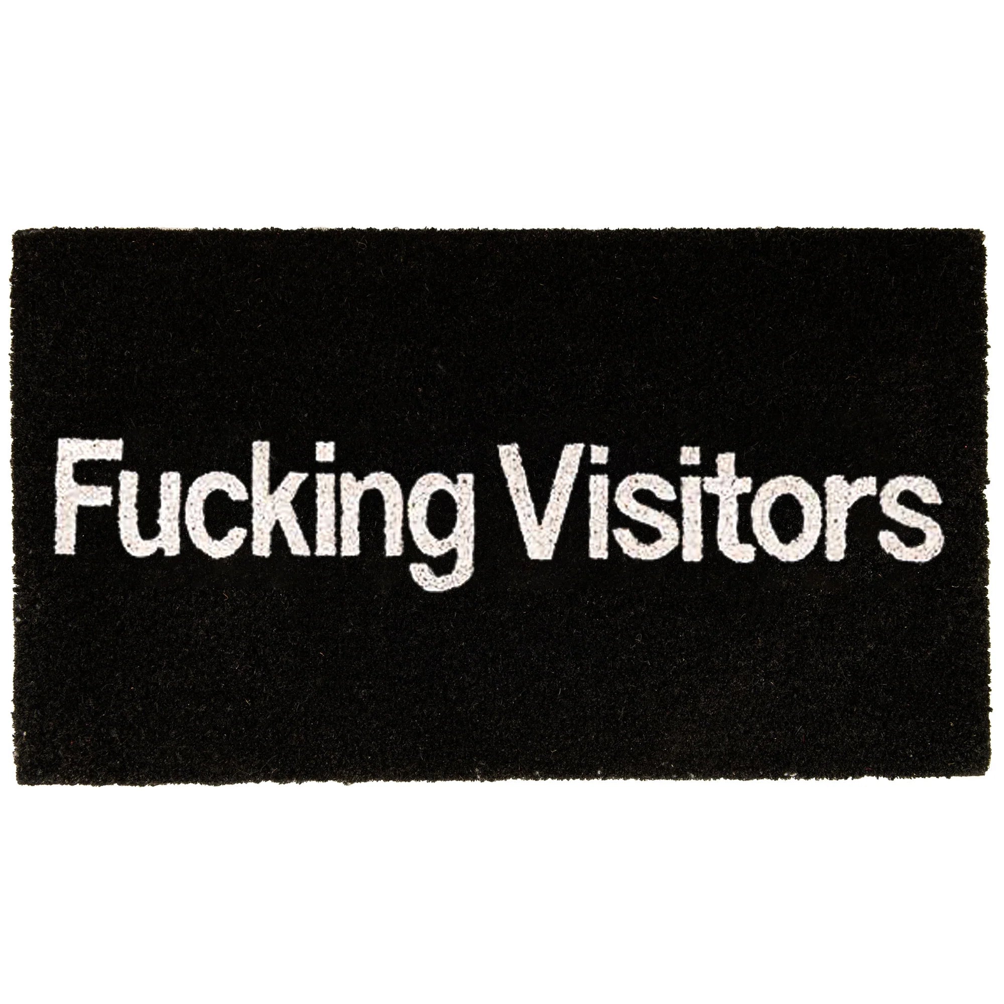 Zerbino in Fibra di Cocco "Fucking Visitors" 70x40cm Nero Fisura