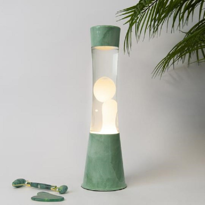 LAMPADA LAVA LAMP JADE VERDE MENTA LIQUIDO TRASPARENTE H40CM