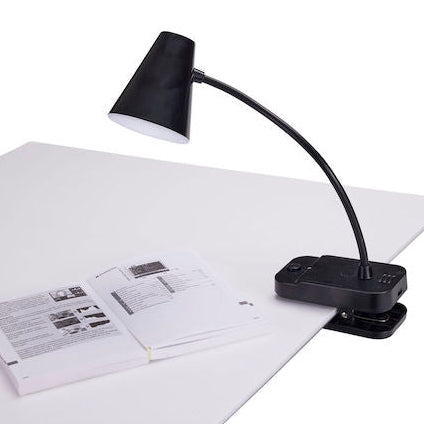Lampada da scrivania LED con clip e braccio flessibile 38x10x5 cm Colore assortito Bianco o Nero