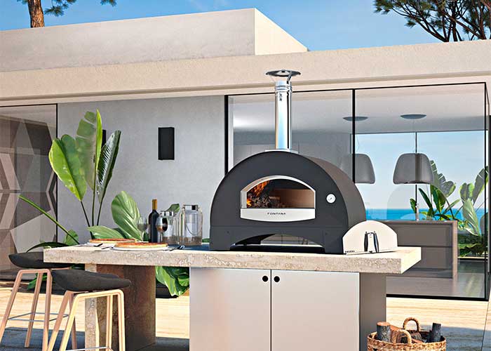 Forno a legna Capri 96x93x191 cm Antracite FONTANA FORNI