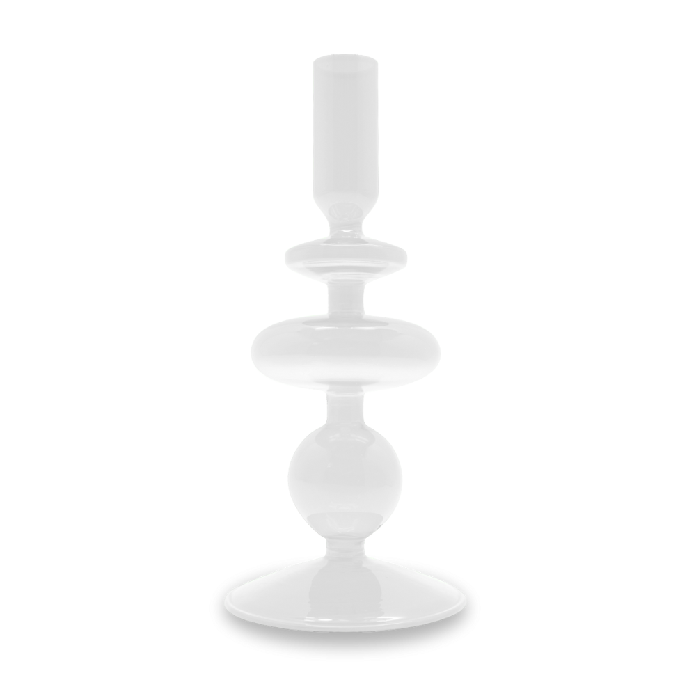 PORTACANDELE IN VETRO BOROSILICATO 20 CM TRASPARENTE