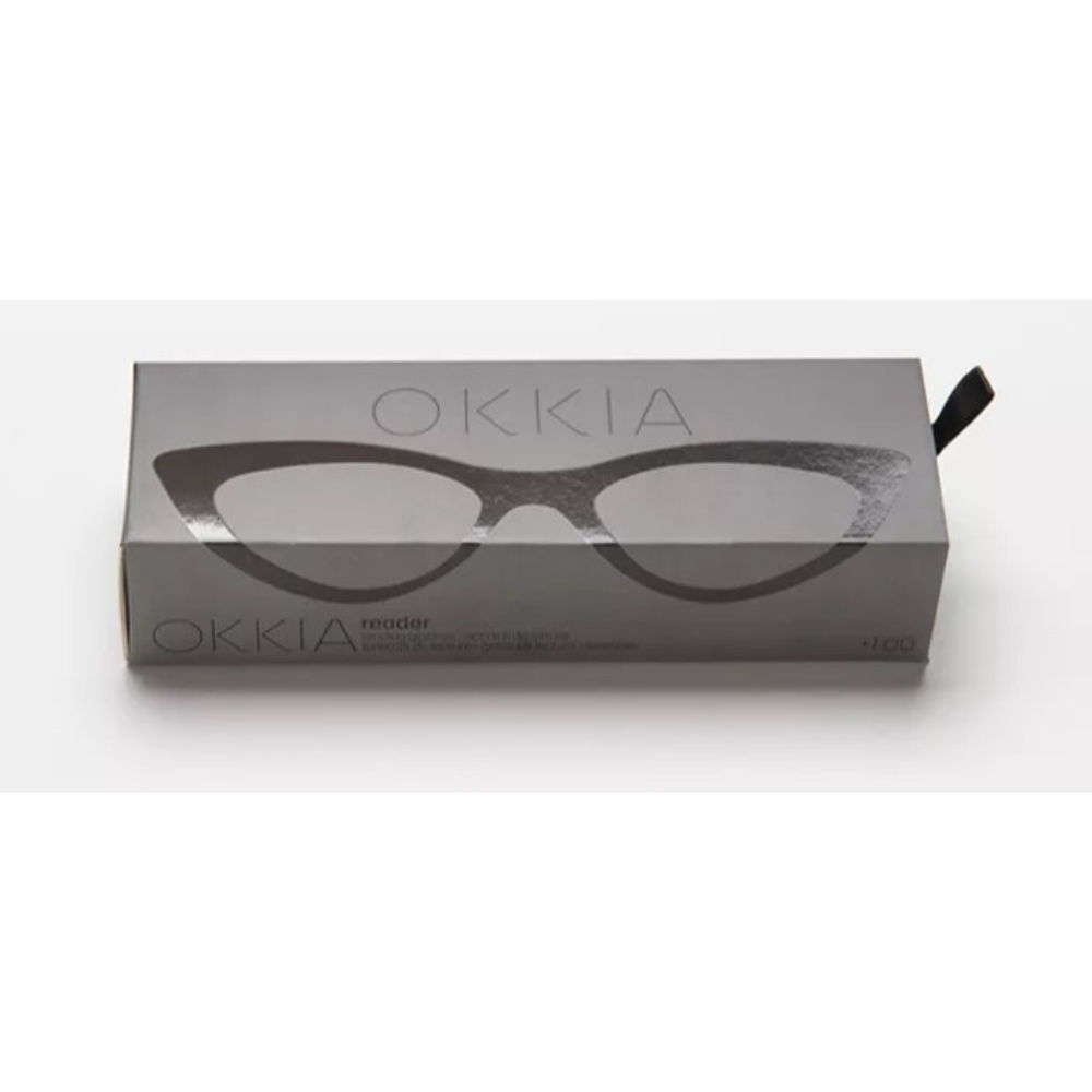 OCCHIALE DA LETTURA MODELLO ADRIANA SMALL CAT EYE COLORE NERO GRAD. +3.00 OKKIA
