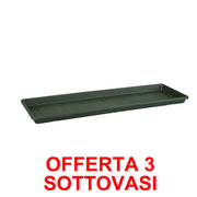 OFFERTA 3 SOTTOVASO PER FIORIERE GREEN BASICS TROUGH SAUCER 40CM VERDE