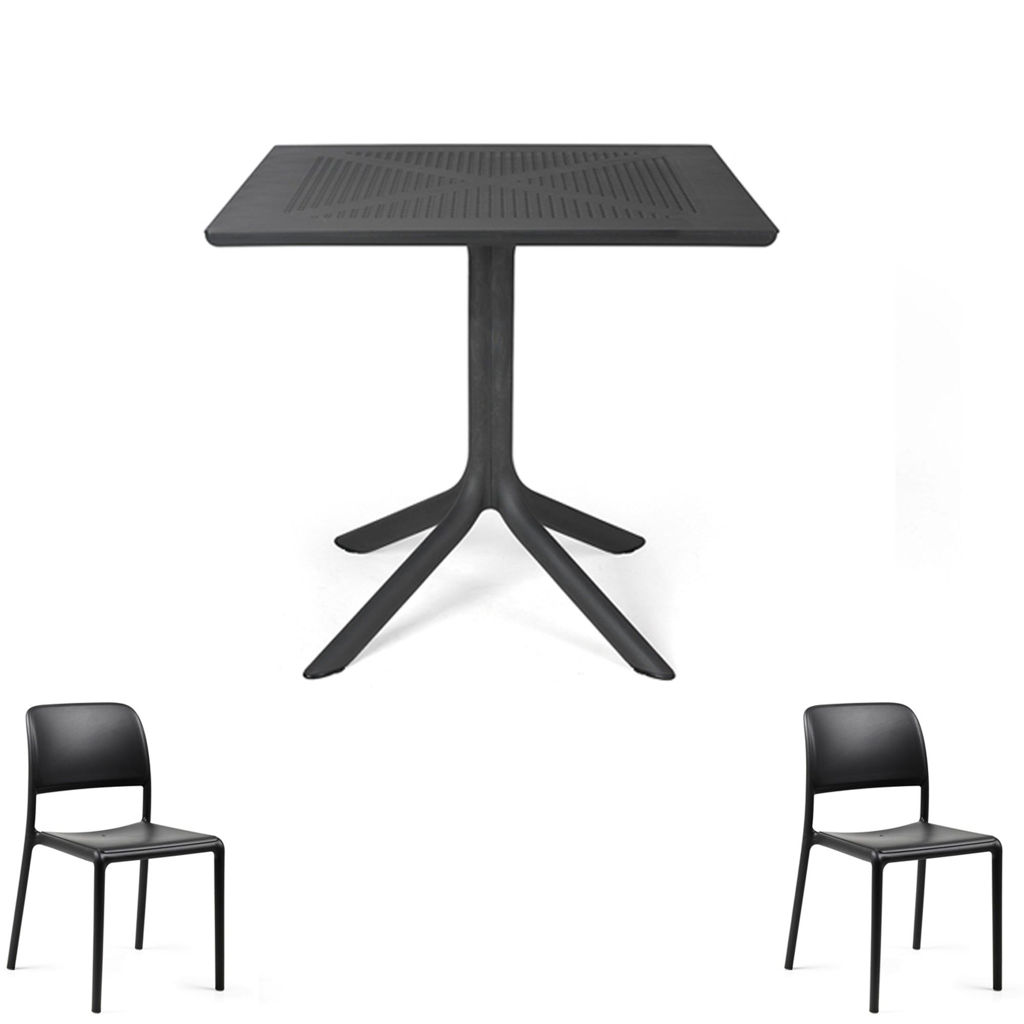 OFFERTA TAVOLO CLIP 80X80 + 2 SEDIE RIVA BISTROT COLORE A SCELTA