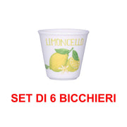 SET 6 BICCHIERINI LIMONCELLO 75CC IN PORCELLANA LINEA LIQUORELLI