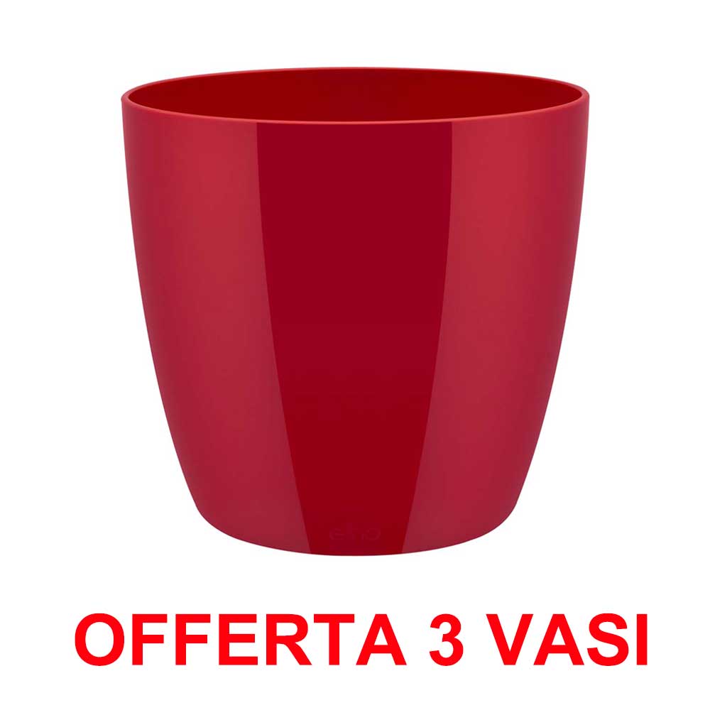 OFFERT 3 VASO BRUSSELS DIAMOND ROUND 22CM LOVELY RED