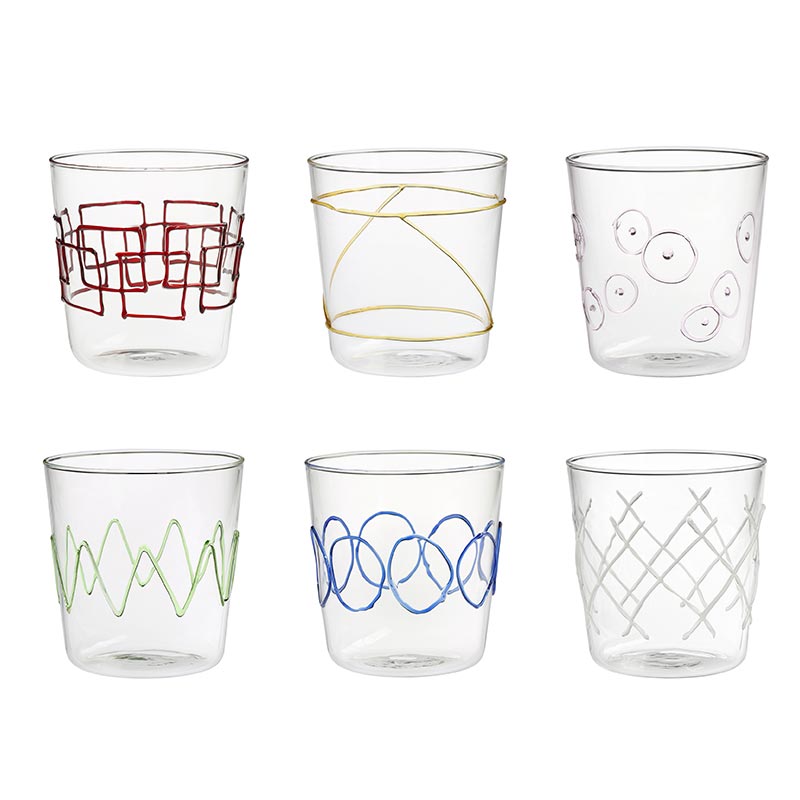 SET 6 BICCHIERI LOLLIPOP IN VETRO BOROSILICATO
