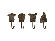 GANCIO APPENDINO A FORMA DI TESTA ANIMALE DELLA FATTORIA ASSORTITO