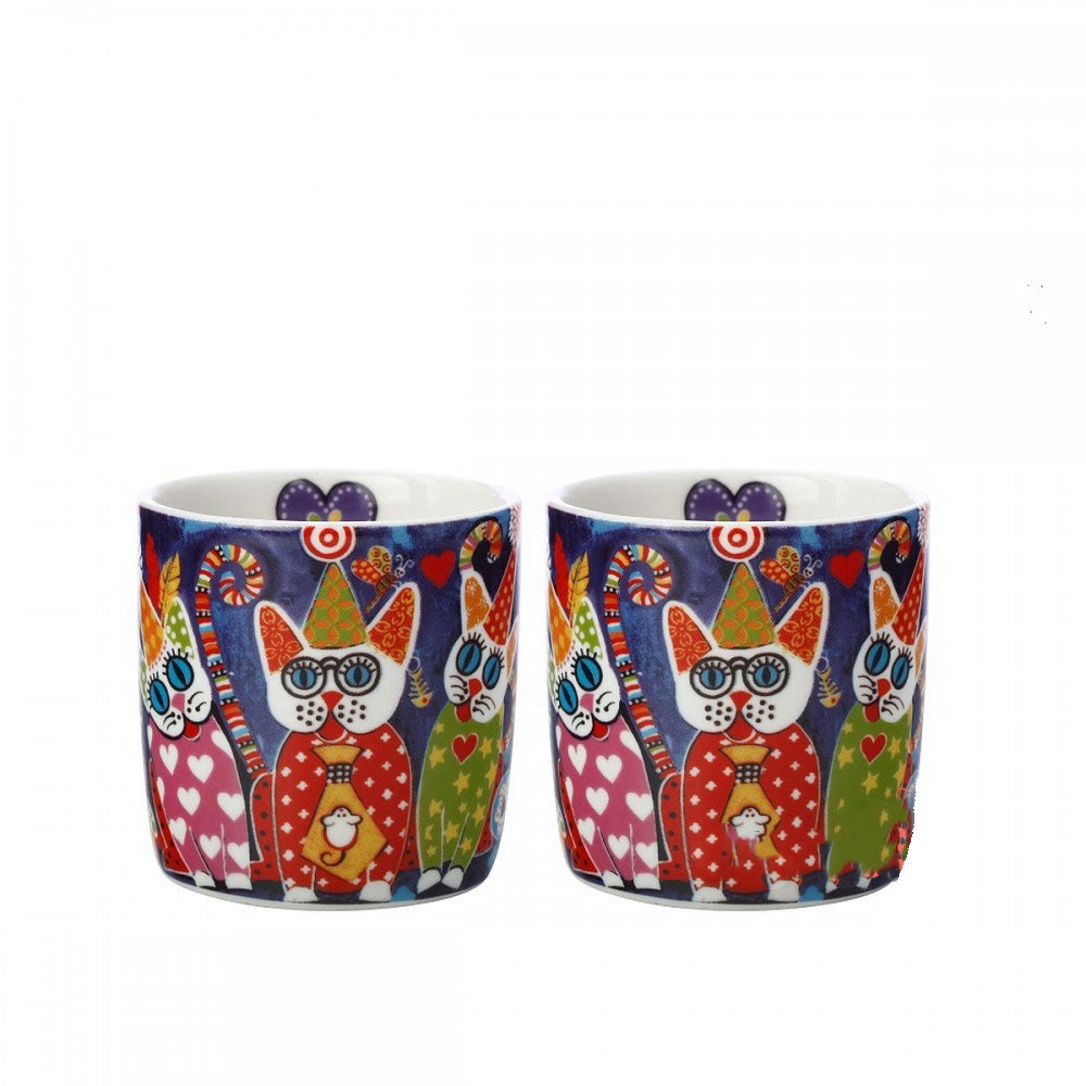 SET 2 TAZZINE CAFFE' ESPRESSINI 100ML LOVE HEARTS CUP CAKES