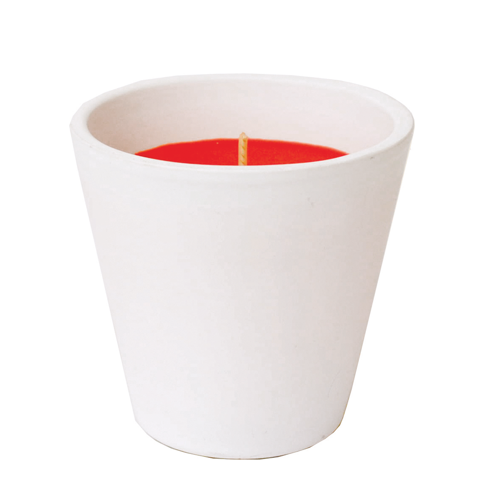 BICCHIERE TERRA COTTA CANDELA AL GERANIOLO