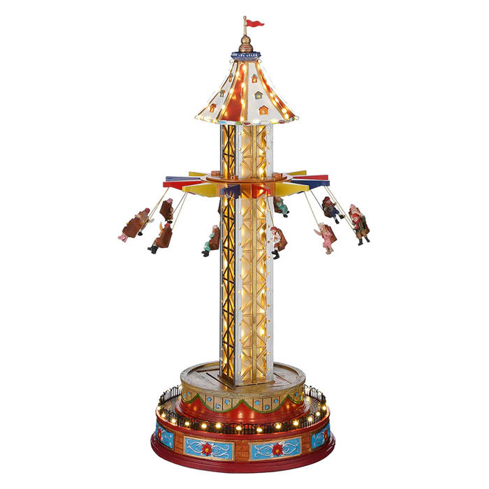 GIOSTRA NATALIZIA ILLUMINATA IN MOVIMENTO - H55XD29CM - IN RESINA