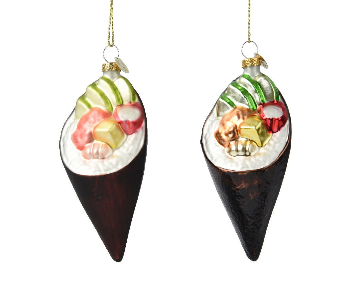 DECORAZIONE NATALIZIA, SUSHI DA APPENDERE, 5.40X5X12 CM, MODELLO ASSORTITO