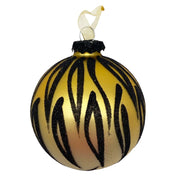 PALLINA DI NATALE IN VETRO ORO/NERO ZEBRATO 8CM